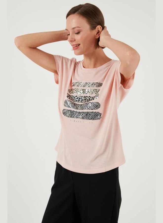 Lela Lela Printed Crew Neck Regular Fit T-Shirt Women's T-Shirt 6671003