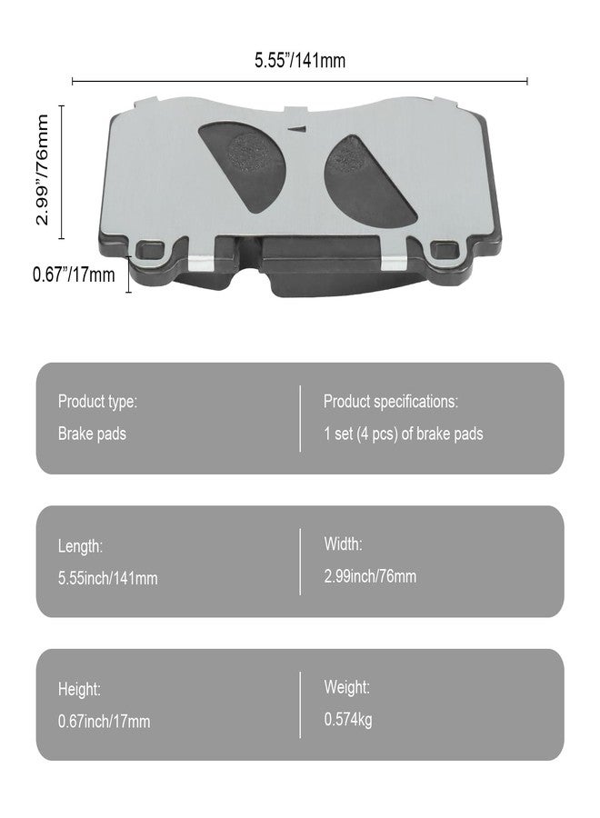 SUPLABEL HZ1223 Premium Semi-Metallic Disc Brake Pad Set - Compatible With Select Mercedes-Benz CL550, CL600, S350, S400, S550, S600; FRONT - Image 4