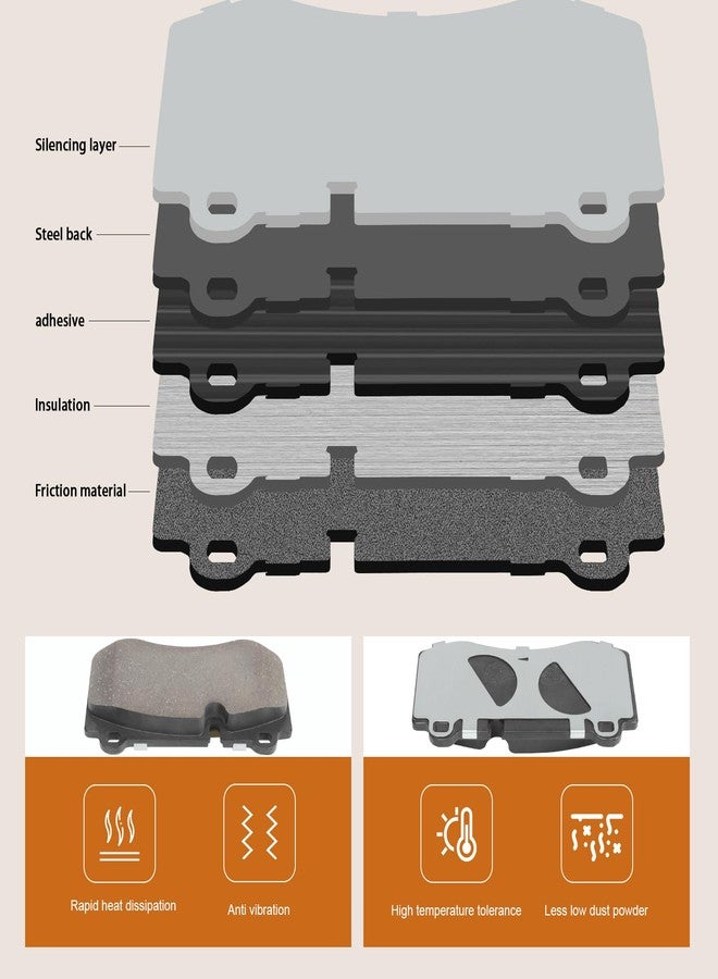 SUPLABEL HZ1223 Premium Semi-Metallic Disc Brake Pad Set - Compatible With Select Mercedes-Benz CL550, CL600, S350, S400, S550, S600; FRONT - Image 3
