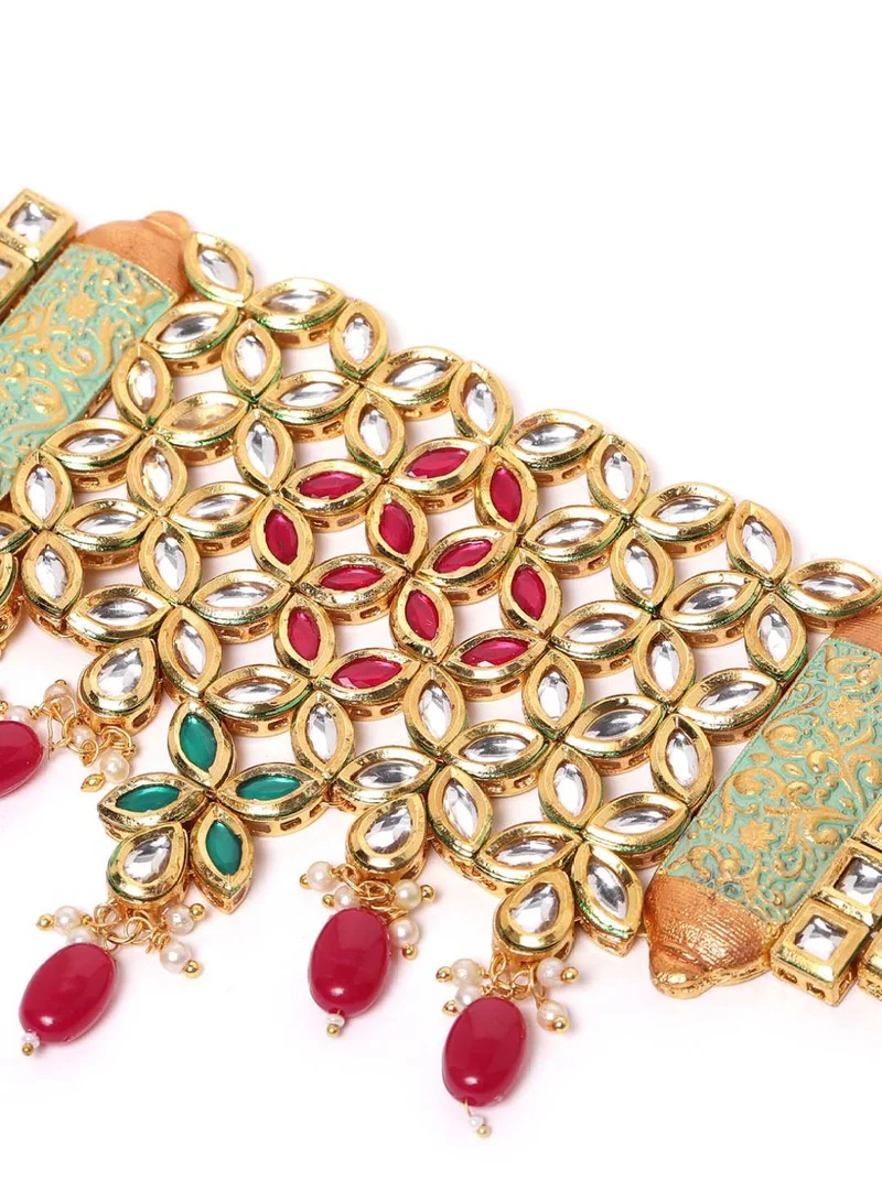 Priyaasi Kundan Studded Beaded Jewellery Set