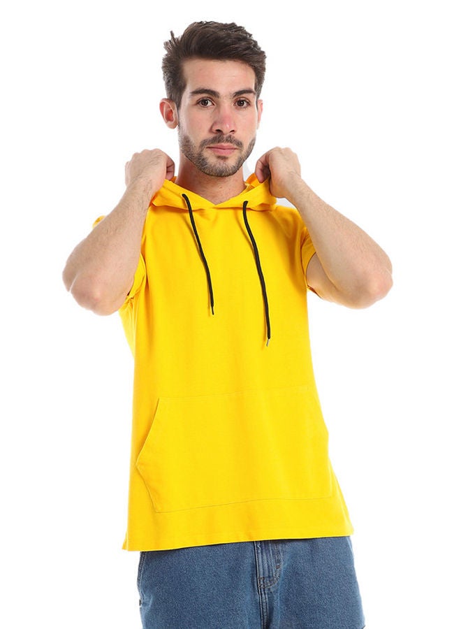 WHITE RABBIT White Rabbit Short Sleeves Front Kangaroo Pocket Hooded T-Shirt  - Image 1