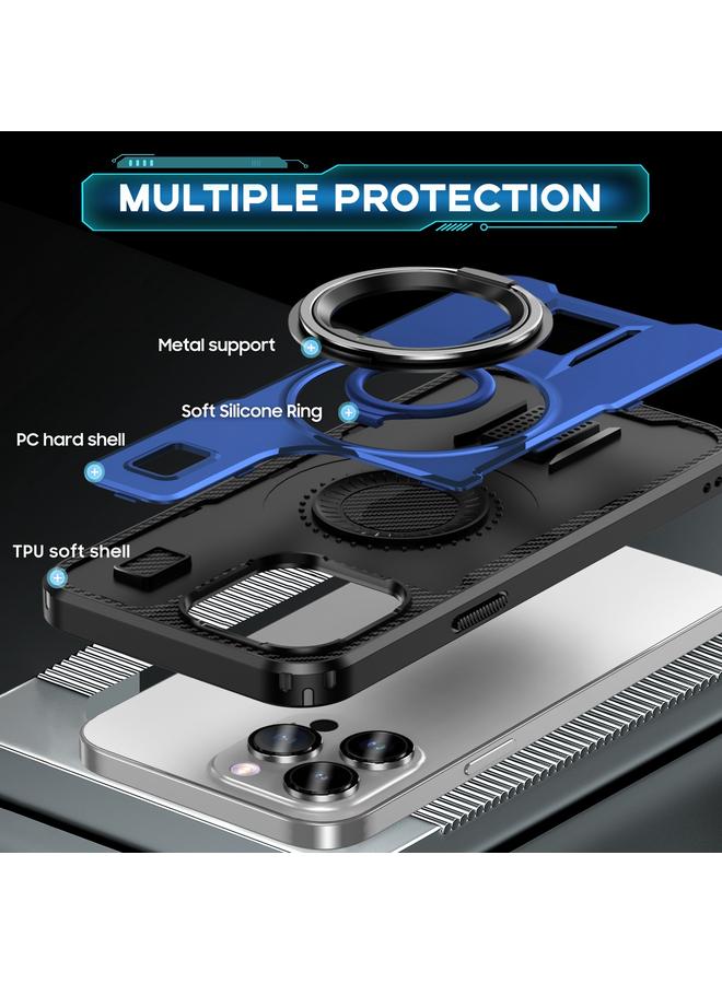 Zaboon Case For iPhone 12 / 12 Pro Ring Holder Carbon Fiber PC Hybrid TPU Phone Case - Image 4