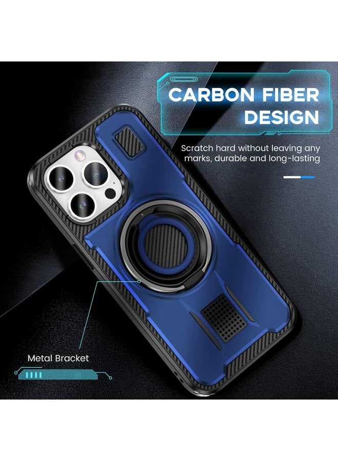 Zaboon Case For iPhone 12 / 12 Pro Ring Holder Carbon Fiber PC Hybrid TPU Phone Case - Image 5