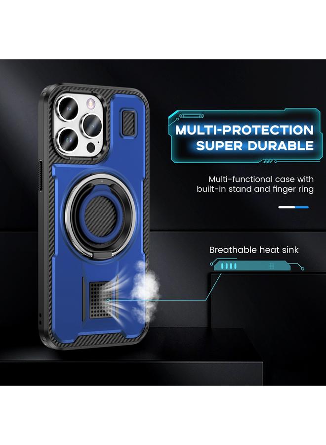 Zaboon Case For iPhone 12 / 12 Pro Ring Holder Carbon Fiber PC Hybrid TPU Phone Case - Image 3