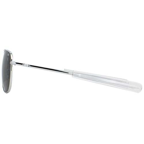 AO Original Pilot Sunglasses - Silver - True Color Gray SkyMaster Glass Lenses - Bayonet Temple - 57-20-140 - Image 2