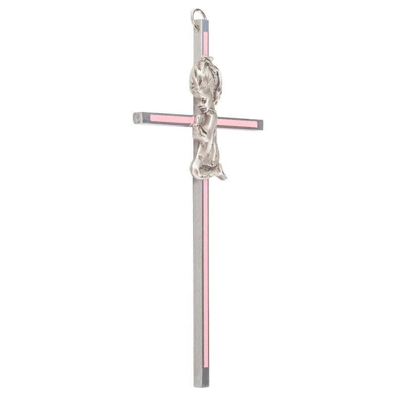 Dicksons Praying Little Girl Pink 6 Inch Metal Hanging Wall Cross - Image 2