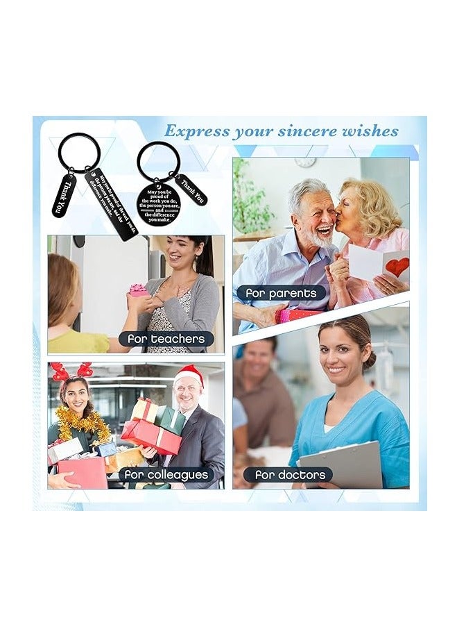 SYOSI Employee Appreciation Gifts - Bulk Thank You Keychains for Office Christmas Favors (Black,16 Pcs)  - Image 5