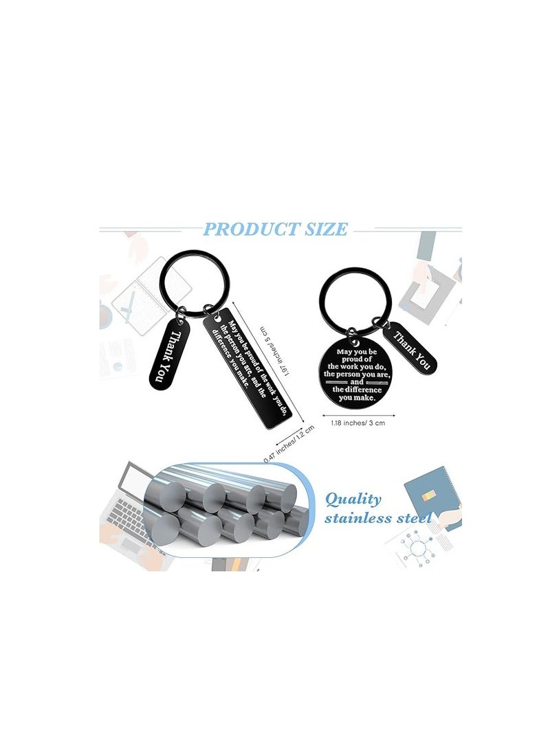 SYOSI Employee Appreciation Gifts - Bulk Thank You Keychains for Office Christmas Favors (Black,16 Pcs)  - Image 2