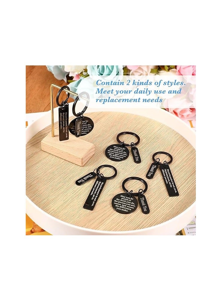 SYOSI Employee Appreciation Gifts - Bulk Thank You Keychains for Office Christmas Favors (Black,16 Pcs)  - Image 4