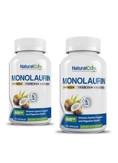 Natural Cure Labs Premium Monolaurin 600mg - 2 Pack, 200 Capsules  - Image 1