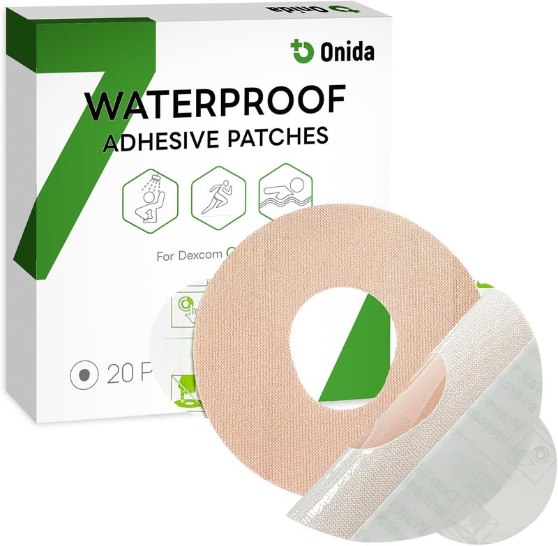 Onida Dexcom G7 Adhesive Patches 20PCS Over Patches for Dexcom G7 Stelo CGMPreCut Adhesive Overpatches Waterproof Continuous Glucose Monitor Sensor Cover - Image 1