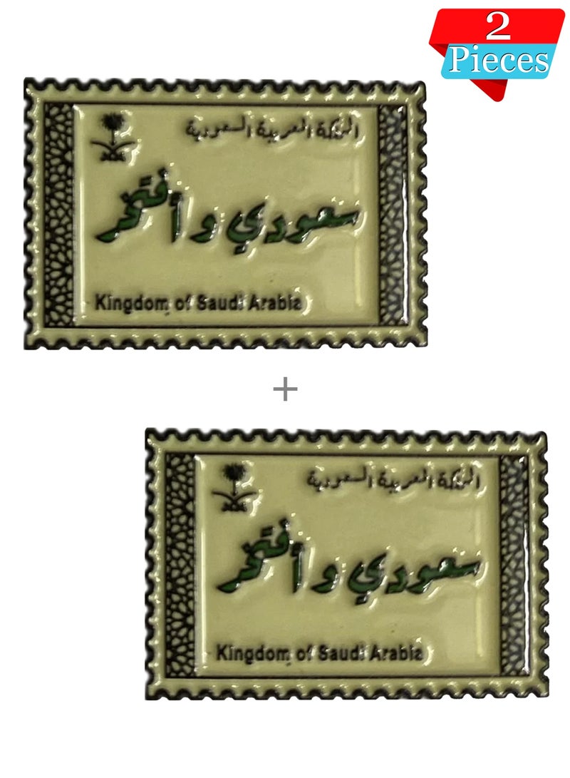 2 Pieces Kingdom of Saudi Arabia Metal Sticker for Mobile or Any Smooth Surface - Image 1