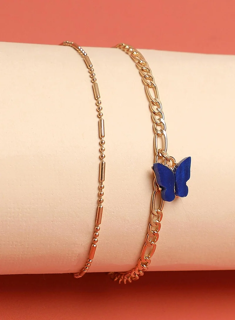 سوهي طقم نسائي من خلخالين وسوار مع تعليقة