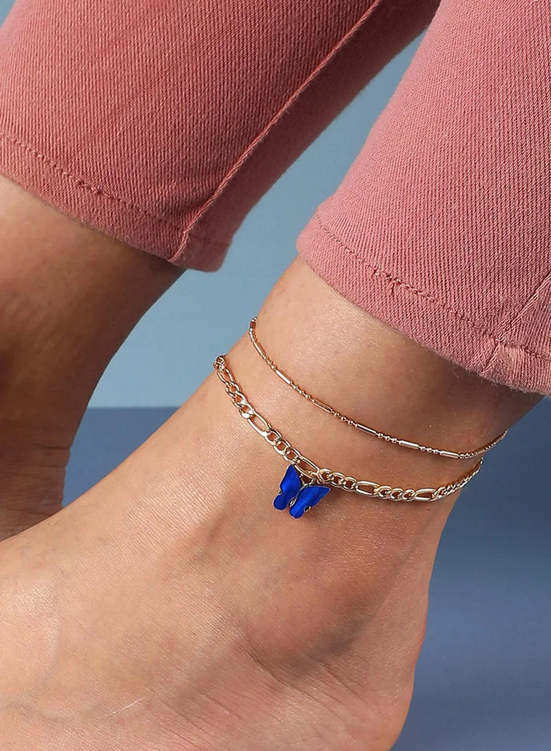 سوهي طقم نسائي من خلخالين وسوار مع تعليقة