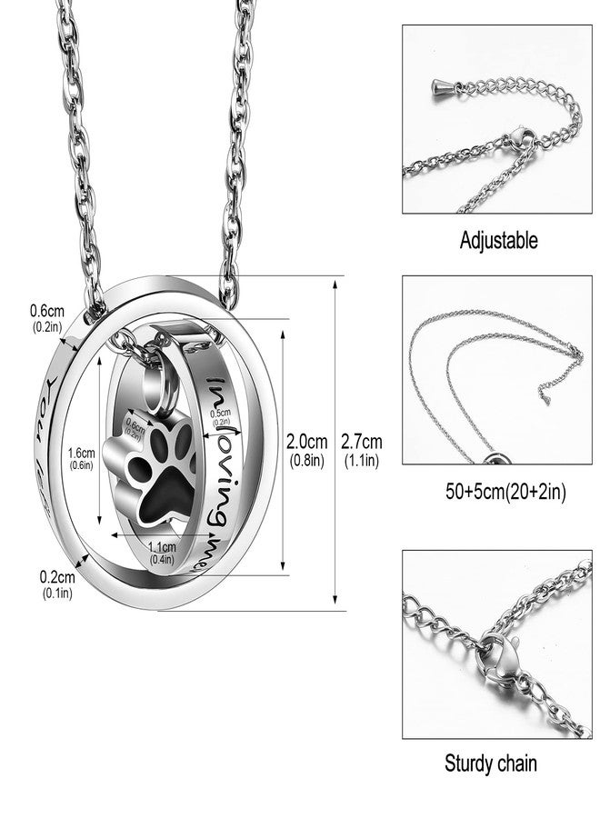 XIUDA Paw Print Urn Necklace for Ashes Pet Cremation Jewelry for Ashes Stainless Steel Memorial Cremation Necklace for Dog Ashes - You Left Paw Prints on My Heart - Image 3