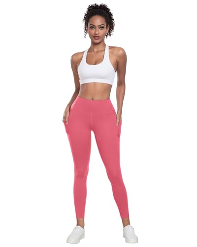 LZYVOO Leggings with Pockets for Women 6 Packs Soft High Waisted Tummy Control Workout Yoga Pants3BlackCPinkKBlueTealM - Image 3