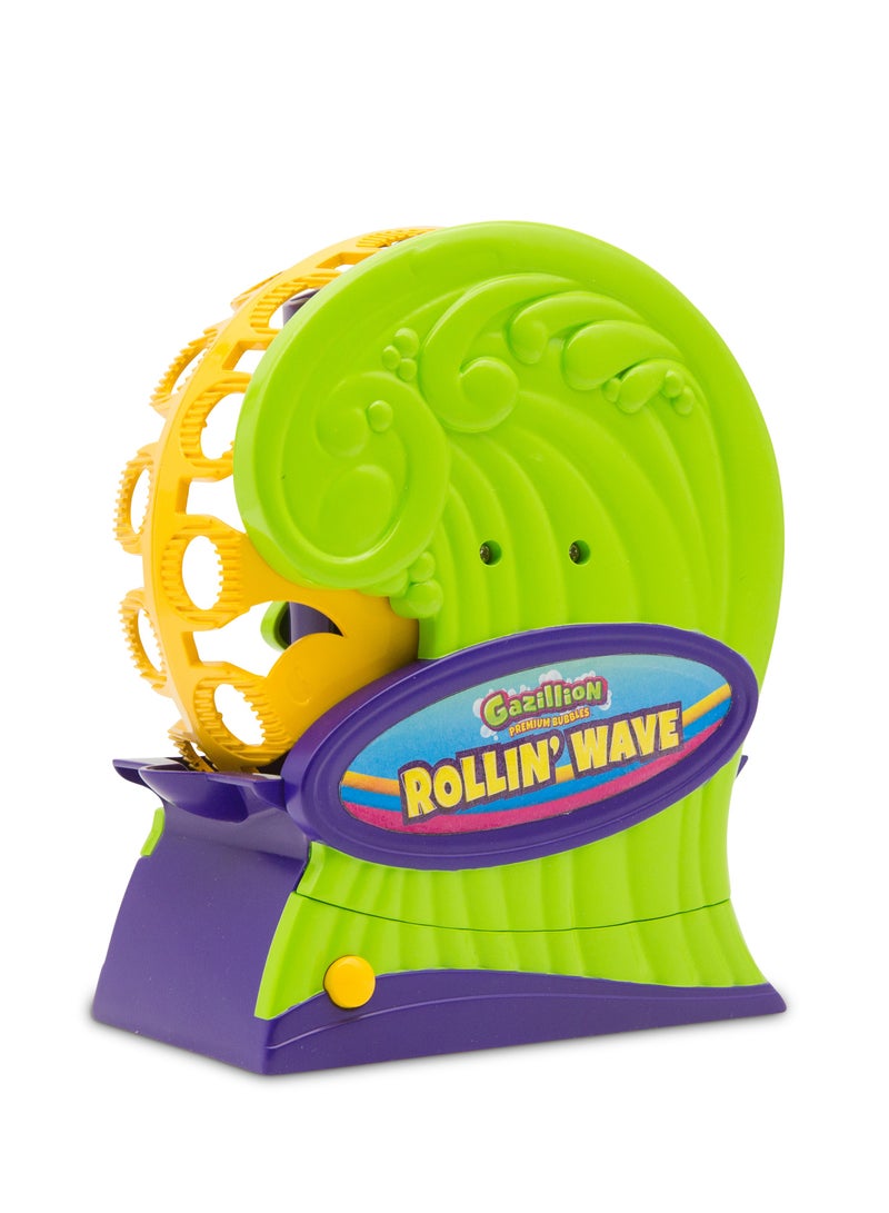 Gazillion Rollin Wave Machine with 4-Ounces Bubble Solution, Battery Operated | Toy Bubbles | Outdoor Play | Party Favors for Kids | Bubble Blower | Gift for Kids and Adults - Image 1