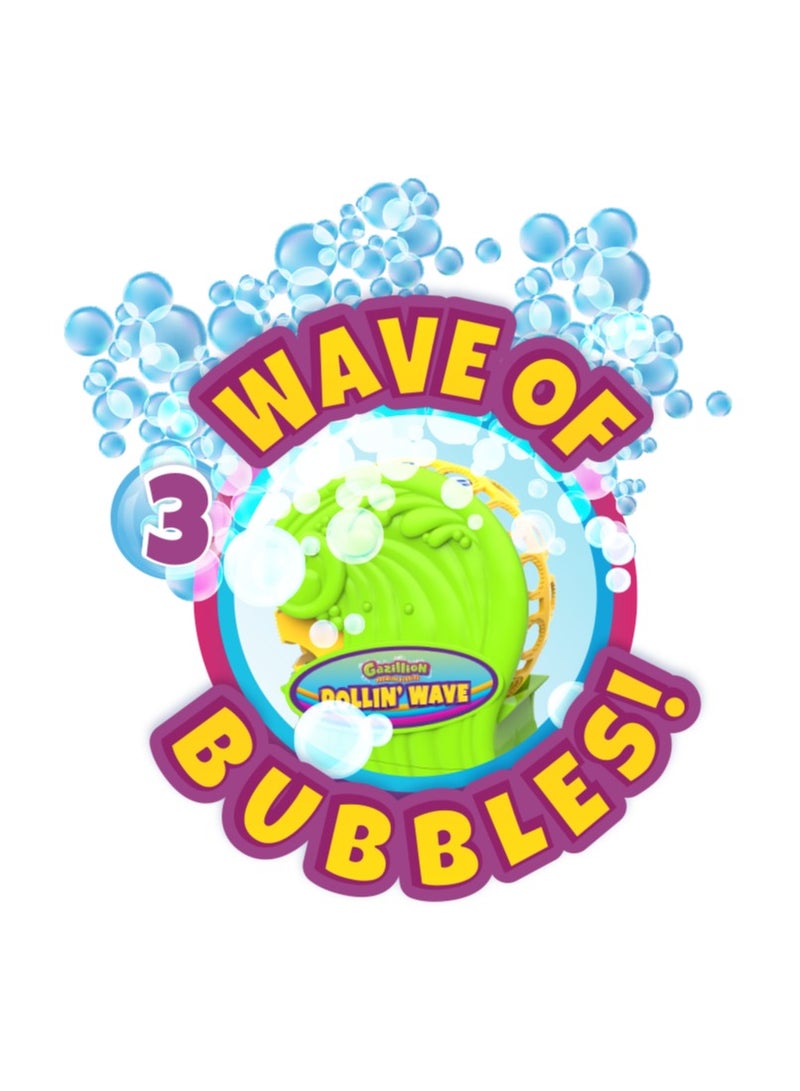 Gazillion Rollin Wave Machine with 4-Ounces Bubble Solution, Battery Operated | Toy Bubbles | Outdoor Play | Party Favors for Kids | Bubble Blower | Gift for Kids and Adults - Image 5