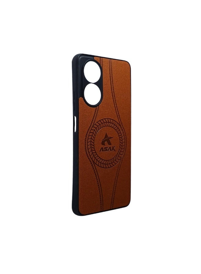 Phone Back Cover leather for Oppo A58 4G brown - Image 2