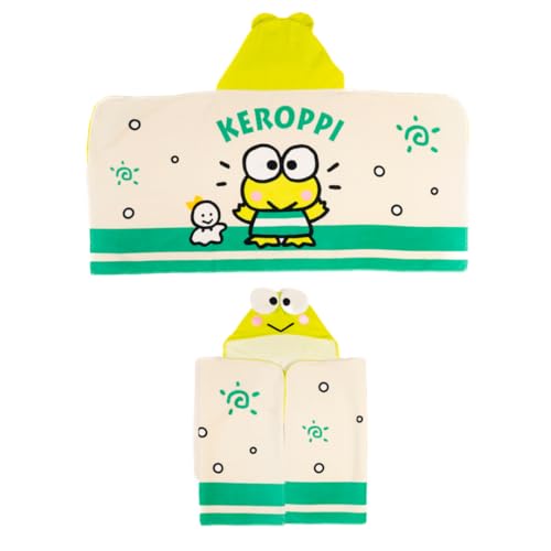 Franco Sanrio Keroppi Kids Super Soft BathPoolBeach Soft Cotton Terry Hooded Towel Wrap 24 in x 50 in Officially Licensed Product by Franco - Image 1