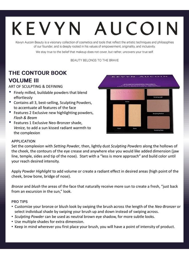 Kevyn Aucoin - The Contour Book, The Art Of Sculpting & Defining Volume 3: Makeup Artist Palette. Defines Facial Features. Eyes, Cheekbone, Nose & Jawline. Highlighters To Glow. All Skin Tones & Shapes. - Image 1