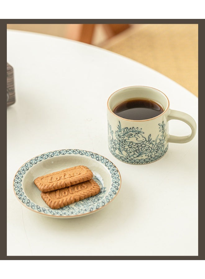 JFYP Ru Kiln Sunflower Rabbit Coffee Cup and Saucer - Exquisite High-End Latte Cup/Tea Cup/Dessert Cup/Gift - Essential for Holidays and Gatherings (Gift Box Includes Cup and Saucer) - Image 3