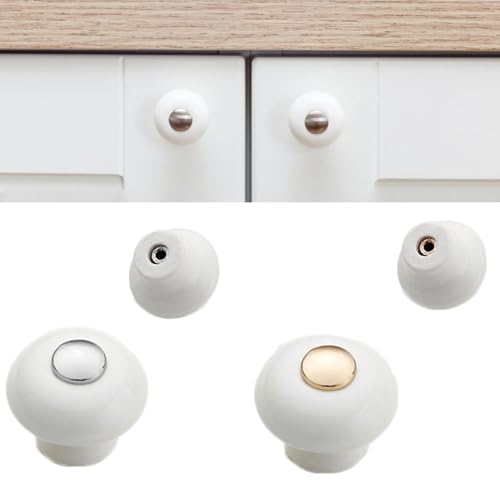 SENRISE 5 Pack Zinc Alloy Cabinet Handles, 5" (128mm) Hole Centers White Ceramic Cabinet Pulls Drawer Pulls Hardware for Cabinets Cupboard (Silver) - Image 4