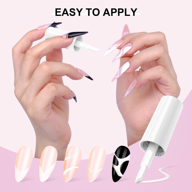 SAVILAND French Gel Nail Polish: 1PC 10 ML White Nail Polish Easy French Smile Line in 5s French Tip Nail Tool French Nails U V LED Gel French Tip Nail Art Nail Supplies for Starter Professional Gift - Image 5
