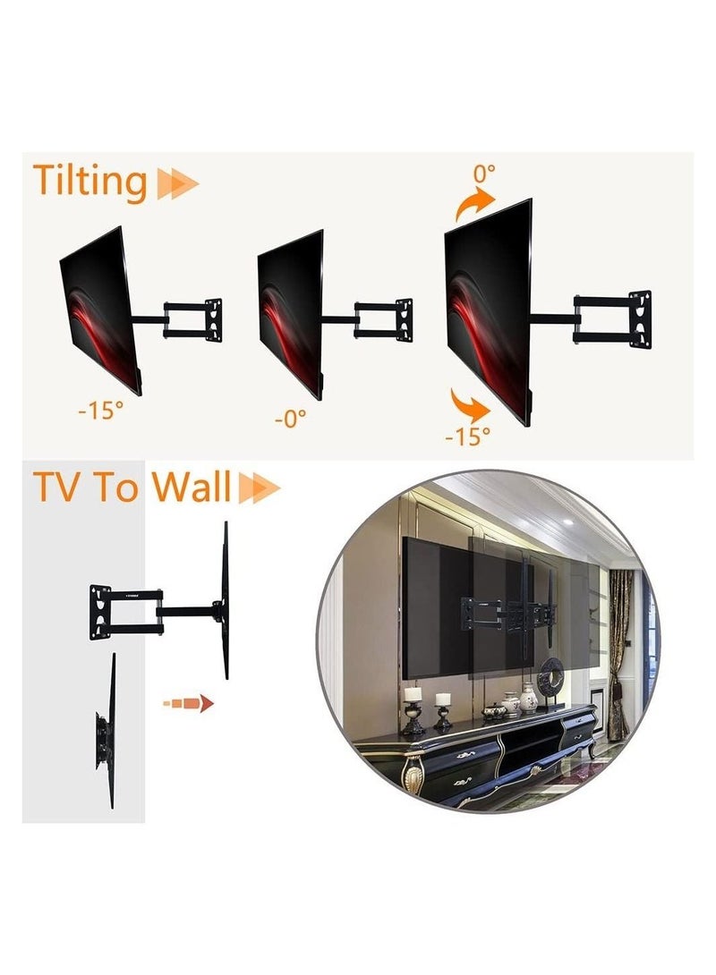 Full Motion TV Wall Bracket Mount Extending Arm Articulating, Swivel, Tilt Fit for 26-55 Inches LED LCD Monitors and TV - Image 4