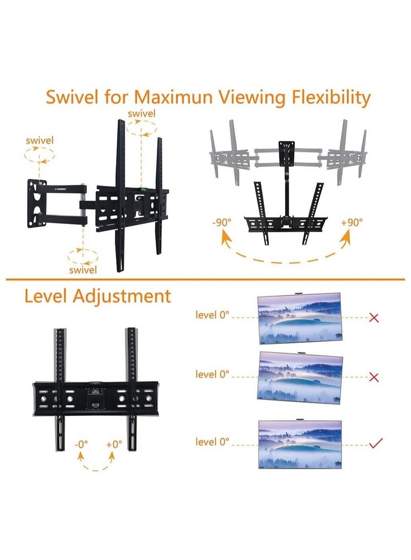 Full Motion TV Wall Bracket Mount Extending Arm Articulating, Swivel, Tilt Fit for 26-55 Inches LED LCD Monitors and TV - Image 3