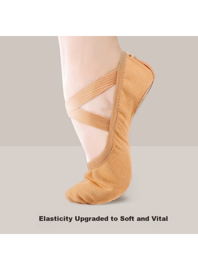 Zhiyouban Adult Dance Shoes For Dance Exams Elastic Skin Color Yoga Practice Shoes Skin Color Children's Ballet Shoes - Image 3