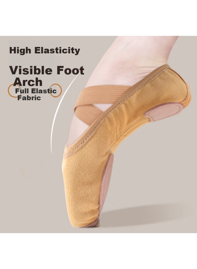 Zhiyouban Adult Dance Shoes For Dance Exams Elastic Skin Color Yoga Practice Shoes Skin Color Children's Ballet Shoes - Image 2
