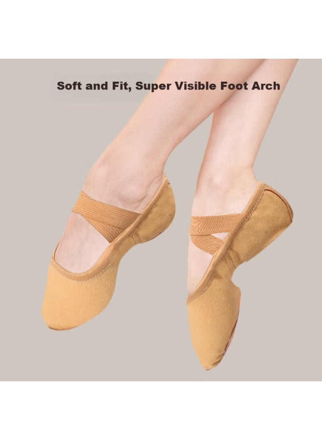 Zhiyouban Adult Dance Shoes For Dance Exams Elastic Skin Color Yoga Practice Shoes Skin Color Children's Ballet Shoes - Image 5