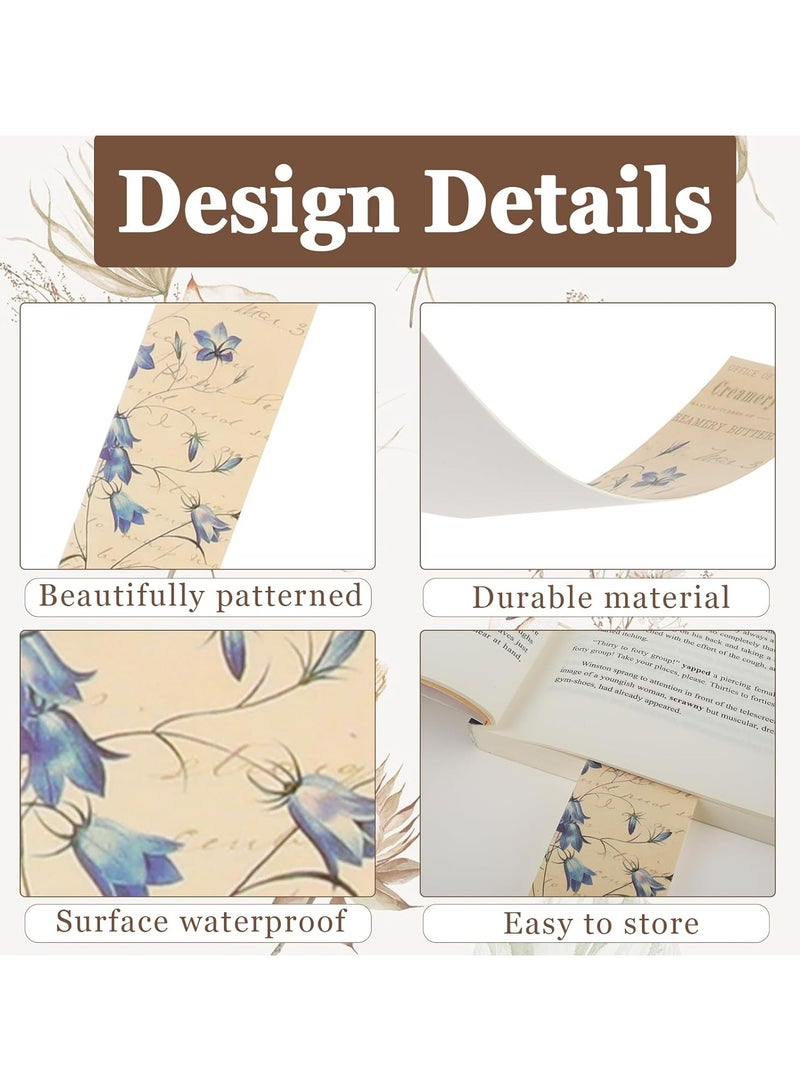 30 Pcs Vintage Bookmarks Aesthetic Cute Pretty Paper Bookmarks for Book Lovers Butterfly Flower Plant Bookmark for Women Elegant Pattern Book Markers for Reading Fantasy Natural Style Book Accessories - Image 3