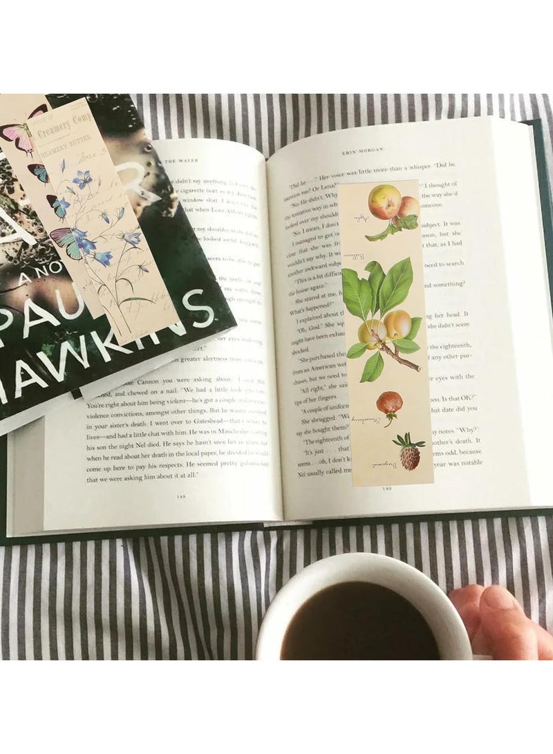 30 Pcs Vintage Bookmarks Aesthetic Cute Pretty Paper Bookmarks for Book Lovers Butterfly Flower Plant Bookmark for Women Elegant Pattern Book Markers for Reading Fantasy Natural Style Book Accessories - Image 5