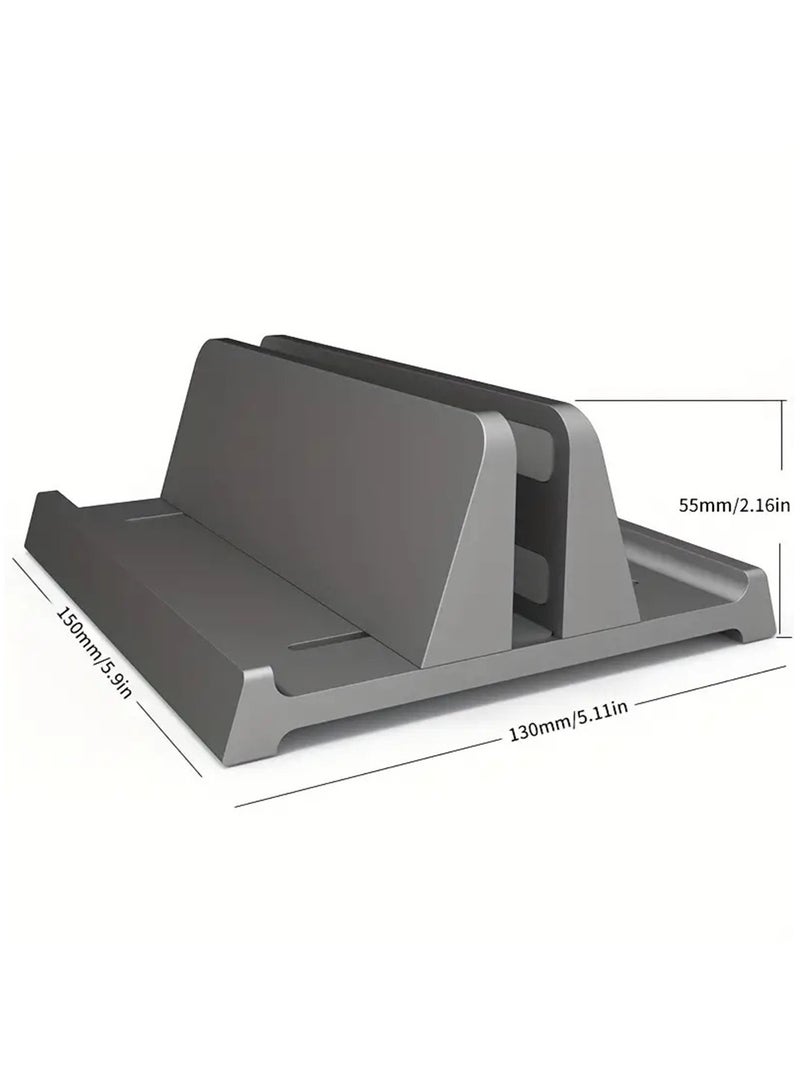 Vertical Laptop Stand Holder - Ergonomic Adjustable Height and Angle, Space-Saving, Sturdy Construction, Easy Assembly, and Compact Design for Maximum Desk Space and Comfort, Black  - Image 5