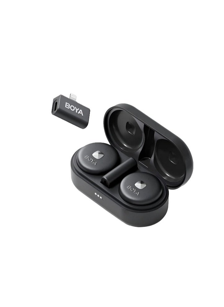 BOYA BOYA BY-MMC D Wireless Microphone for iPhone [MFi Certified] Magnetic Clip Noise Cancelling with Charging Case and 164ft Transmission Range and iPad Black, Mono  - Image 2