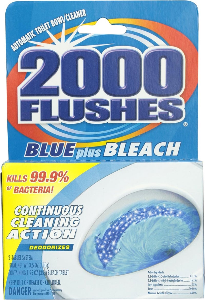 2000 FLUSHES Blue Plus Bleach Toilet Bowl Cleaner - 3.5 Oz - Image 1