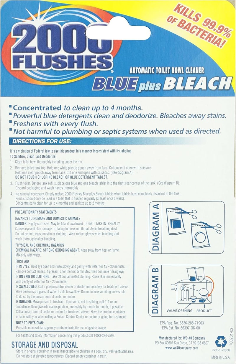 2000 FLUSHES Blue Plus Bleach Toilet Bowl Cleaner - 3.5 Oz - Image 3