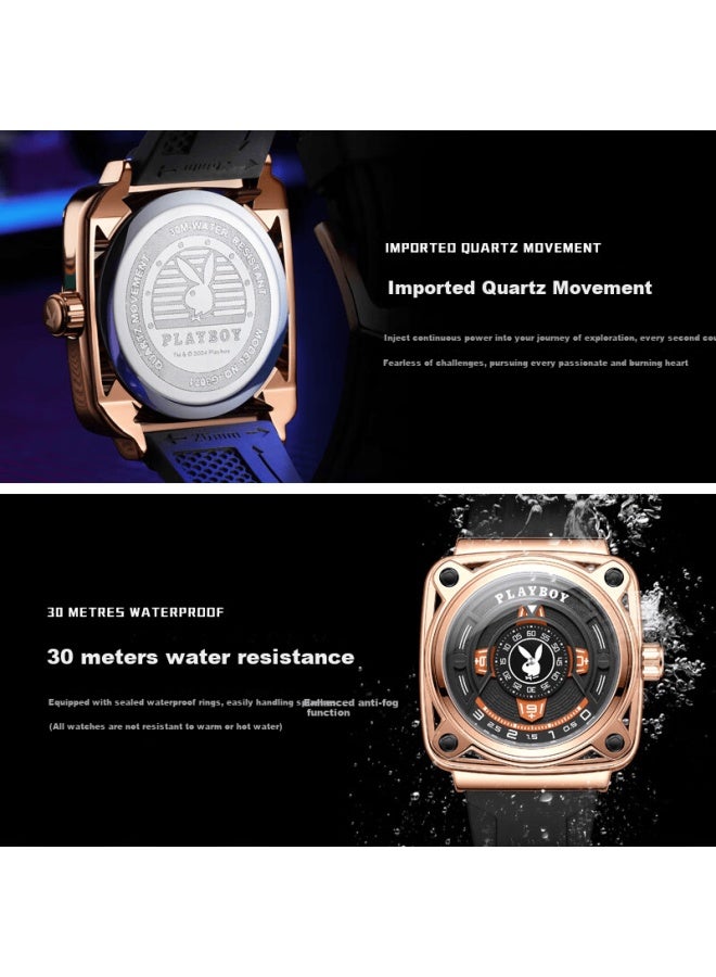 Playboy Men's Luminous Waterproof Quartz Watch Trendy Fashion Men's Watch Valentine's Day Gift Elegant Wrisch For Men - Image 2