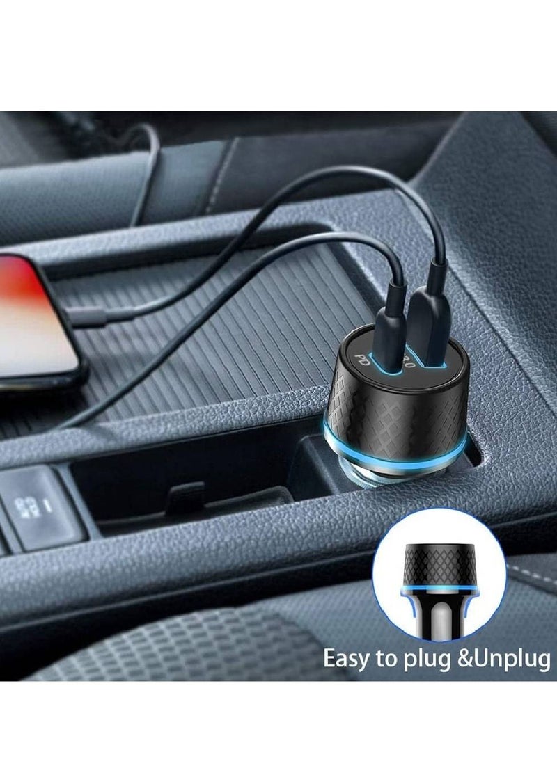مهايئ شاحن السيارة ، شاحن سيارة USB C فائق السرعة 42.5 واط ، شحن سريع معدني بالكامل | قابس شاحن سريع من النوع C لأجهزة Samsung S20 و S20 5G و S20 Plus و S20 Ultra / متوافق مع جميع أجهزة iPhone - Image 3