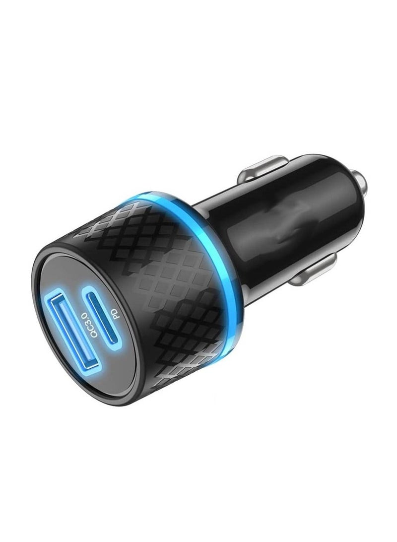 مهايئ شاحن السيارة ، شاحن سيارة USB C فائق السرعة 42.5 واط ، شحن سريع معدني بالكامل | قابس شاحن سريع من النوع C لأجهزة Samsung S20 و S20 5G و S20 Plus و S20 Ultra / متوافق مع جميع أجهزة iPhone - Image 1