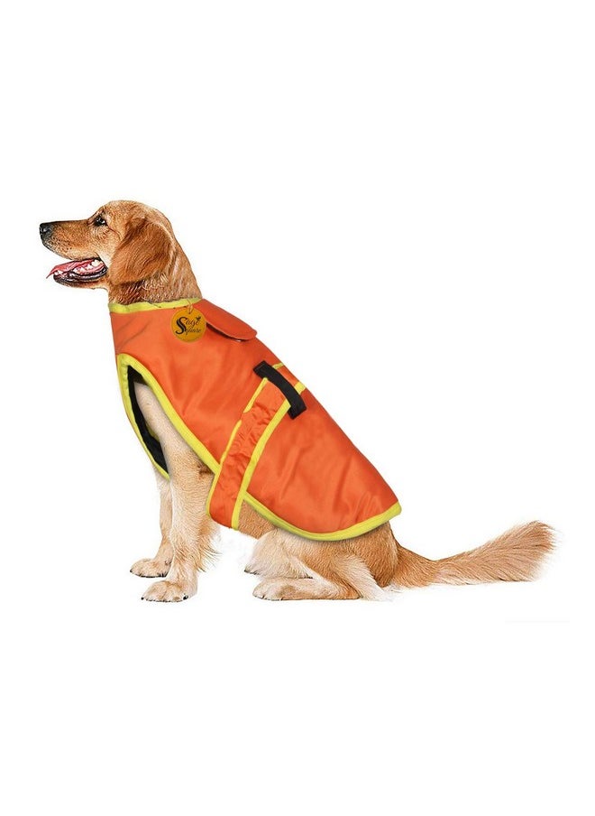 Sage Square Premium Dog Winter Ultra Warm Coat Printed Coat Thicker Fleece Dog Hoodie Vest For Cold Weather (Medium-Large) (20 Inch) (Orange)  - Image 1