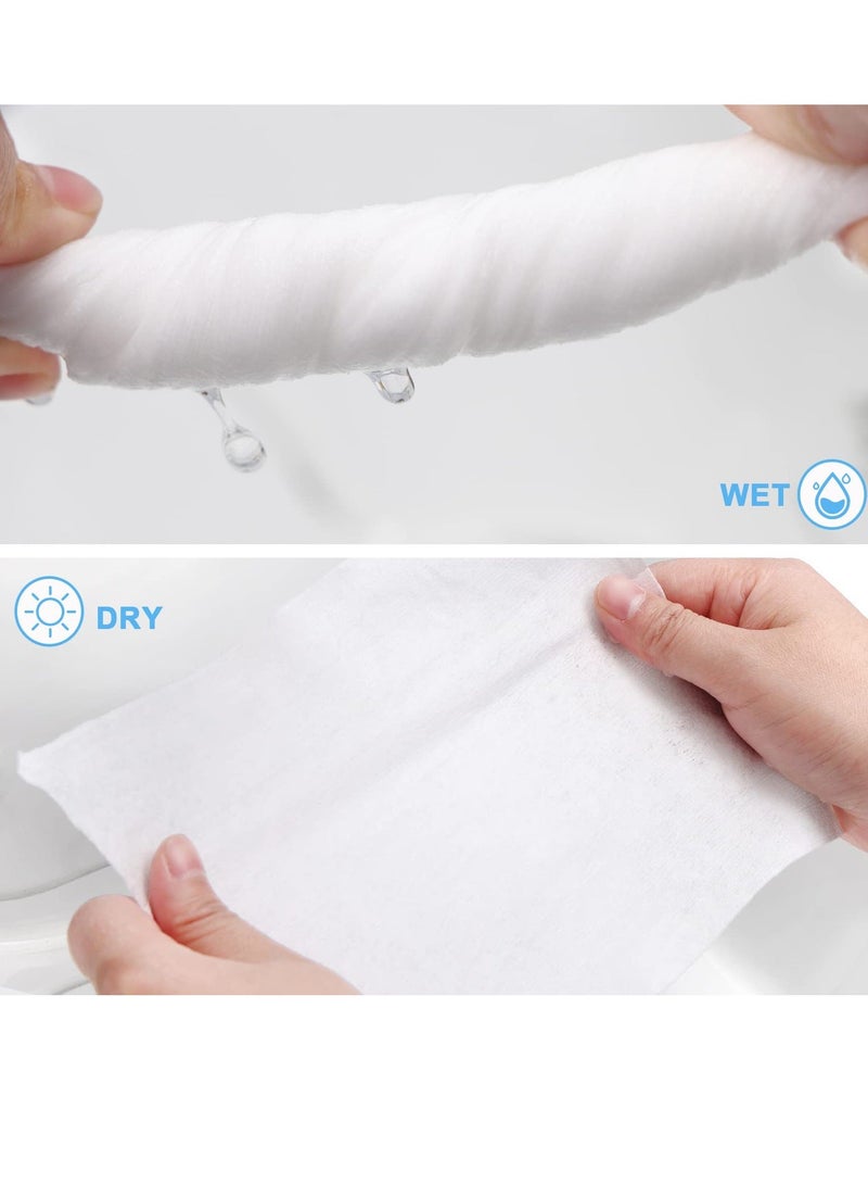 Soft Dry Wipes (110 Count) 100% Natural Cotton Facial Tissues for Sensitive Skin Towels Disposable, Lint-Free, and Wet Use, Strong Absorbent Baby Wipes(1 Pack) - Image 5