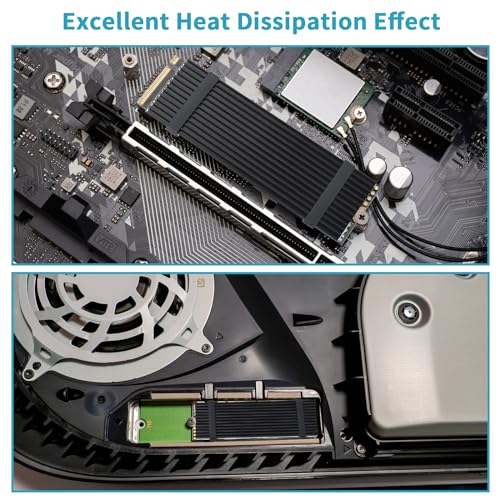 ELUTENG M.2 SSD Heatsink 4PCS 2280 SSD Heat Sink with NVMe SSD Thermal Pad NVMe Heat Sink with 8 Black Rubber Straps for PC/PS5 M.2 PCIE NVMe SSD or M.2 SATA SSD - Image 4