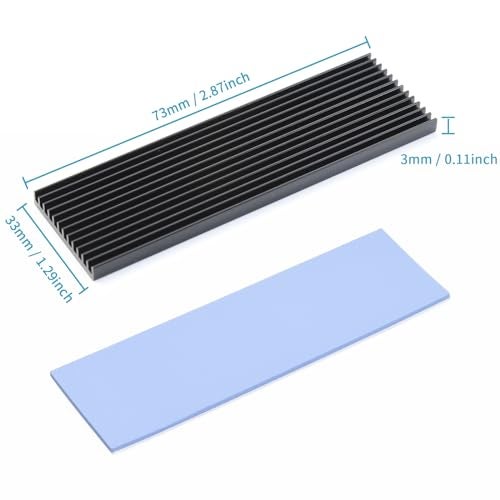 ELUTENG M.2 SSD Heatsink 4PCS 2280 SSD Heat Sink with NVMe SSD Thermal Pad NVMe Heat Sink with 8 Black Rubber Straps for PC/PS5 M.2 PCIE NVMe SSD or M.2 SATA SSD - Image 5