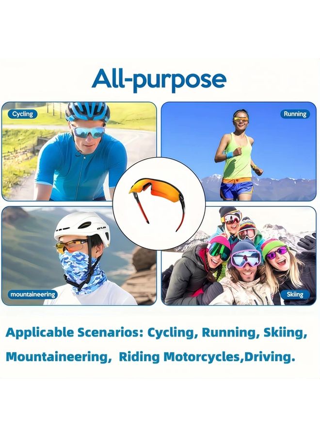 Red Sport Cycling Glasses with Photochromic Lenses Soft Nose Pads Lightweight - Image 5