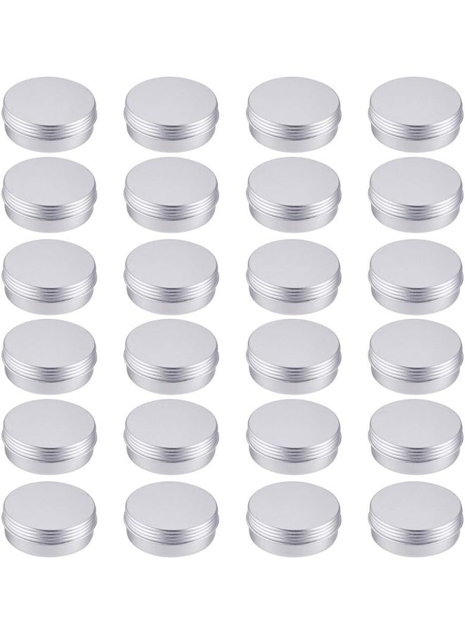 24pcs 25ml Aluminum Tin Jars, Round Aluminum Cosmetic Containers with Screw Lid for Crafts, Ointment, Candle Storage and Travel - Platinum  - Image 4