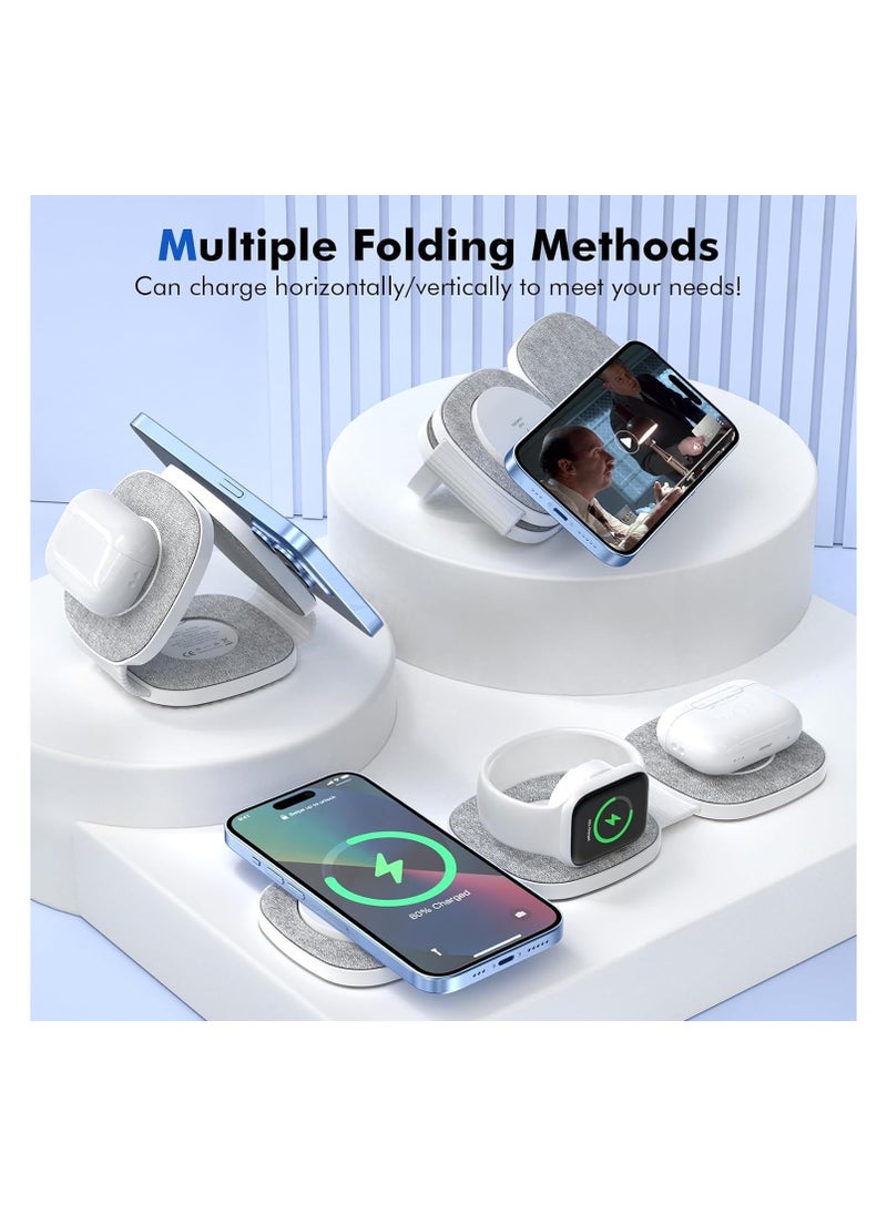 3 in 1 Wireless Charger For Apple,Magnetic Foldable Charging Station