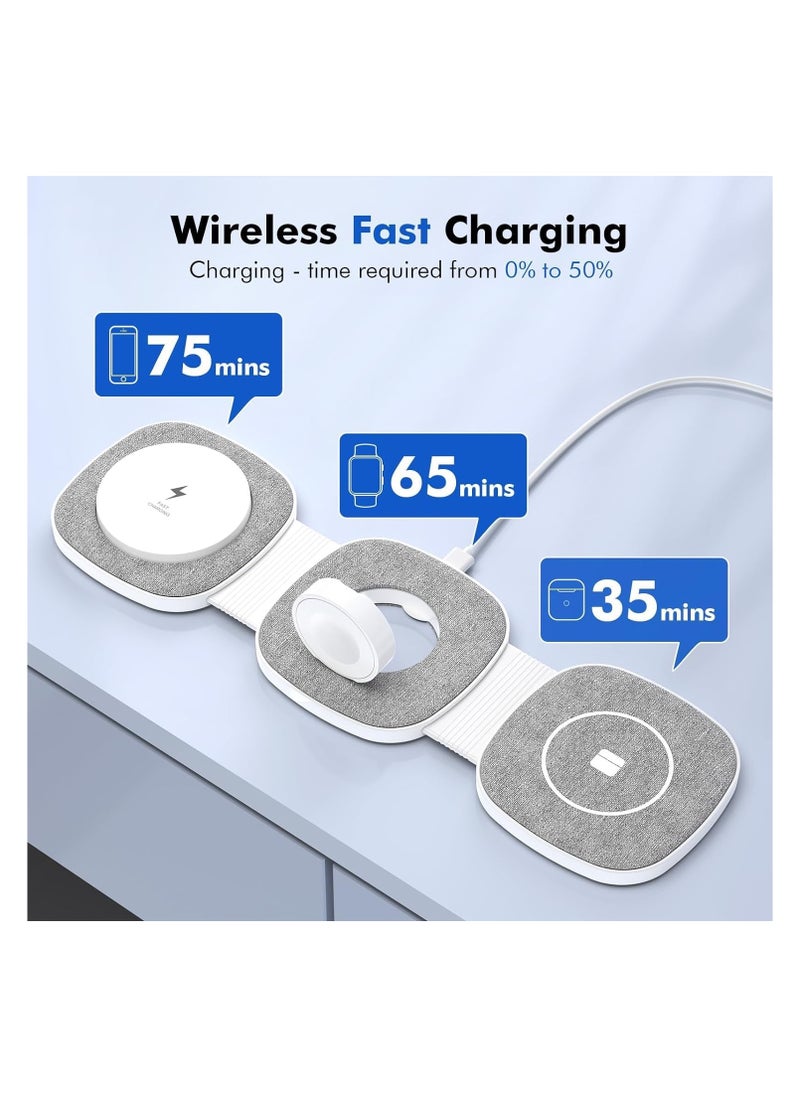 3 in 1 Wireless Charger For Apple,Magnetic Foldable Charging Station